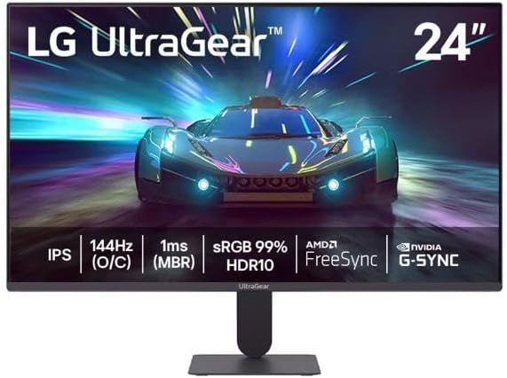 🔥LG UltraGear Monitor Gamer 24" IPS 144Hz (O/C) 1ms (MBR) Full HD (1920x1080) HDR10 NVIDI