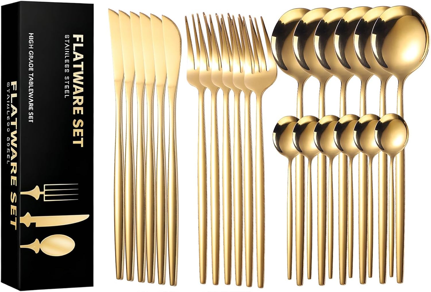 Faqueiro Dourado com 24 Peças