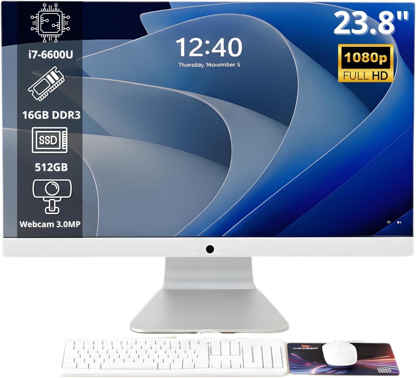 Tudo em um só: PC completo, tela 23.8" e SSD veloz