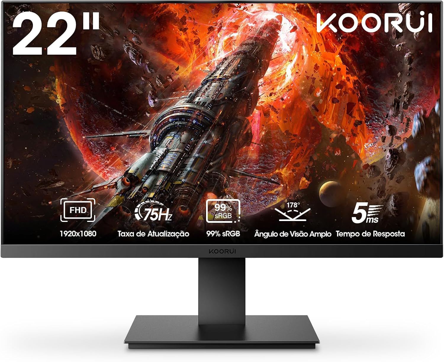 Monitor Koorui 22" FHD 1080p 75Hz