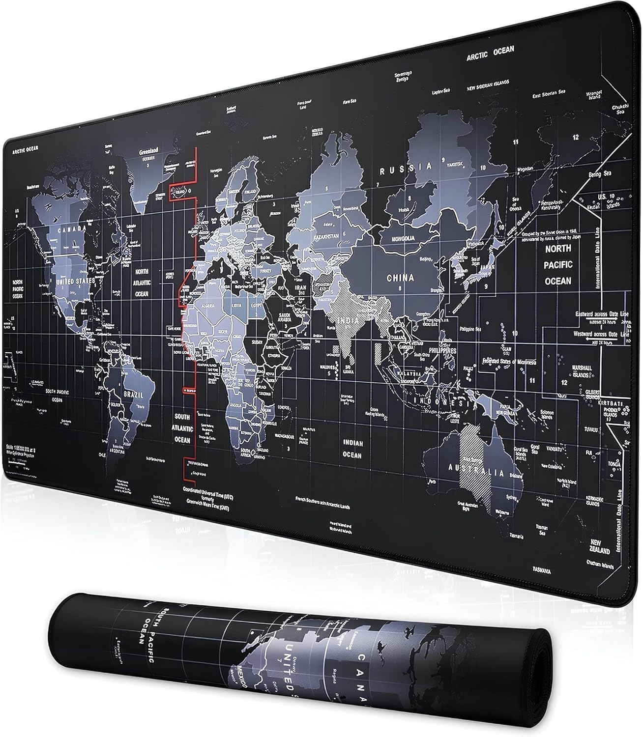 Mouse Pad Gamer 80x30 Extra Grande Mapa Mundi Antiderrapante
