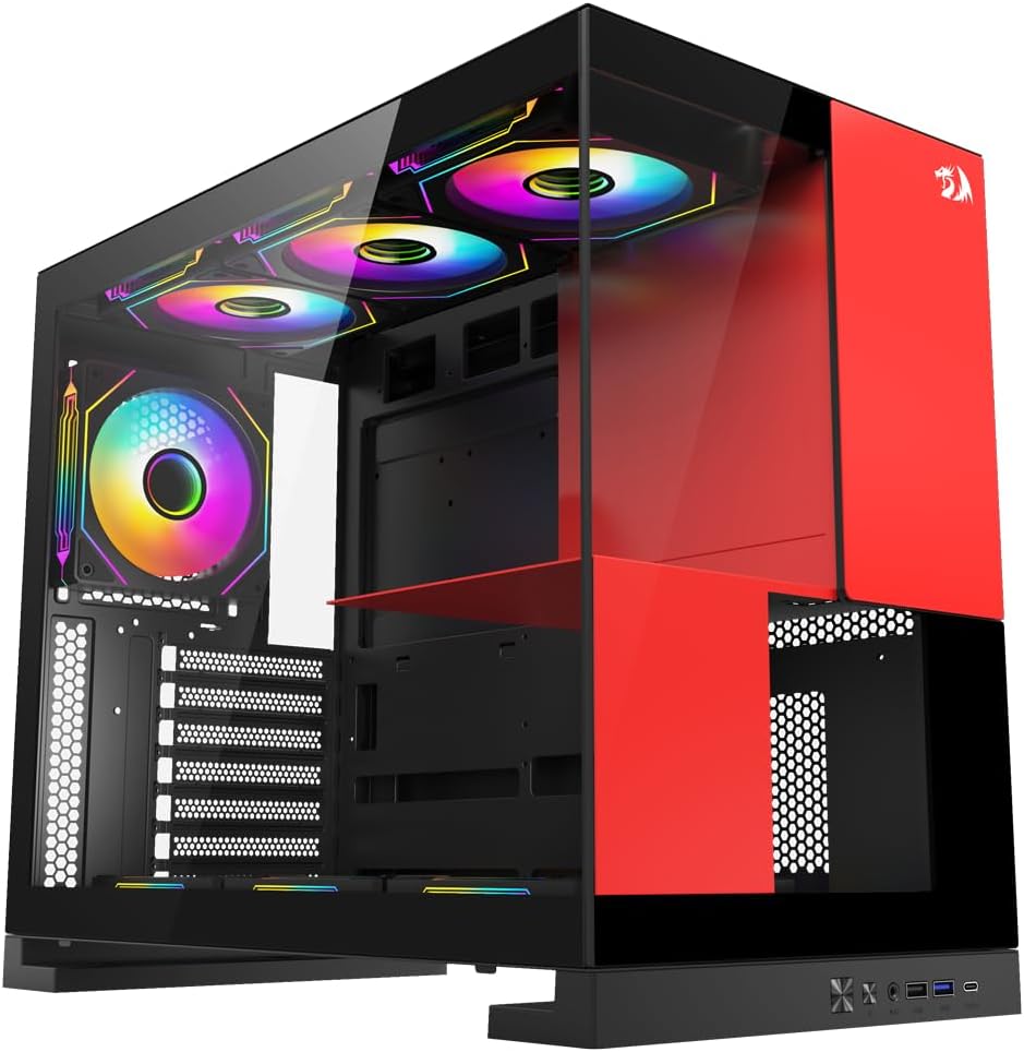 🔥 Gabinete Gamer Redragon Eternal Preto e Vermelho Sem Fans CA-612BR