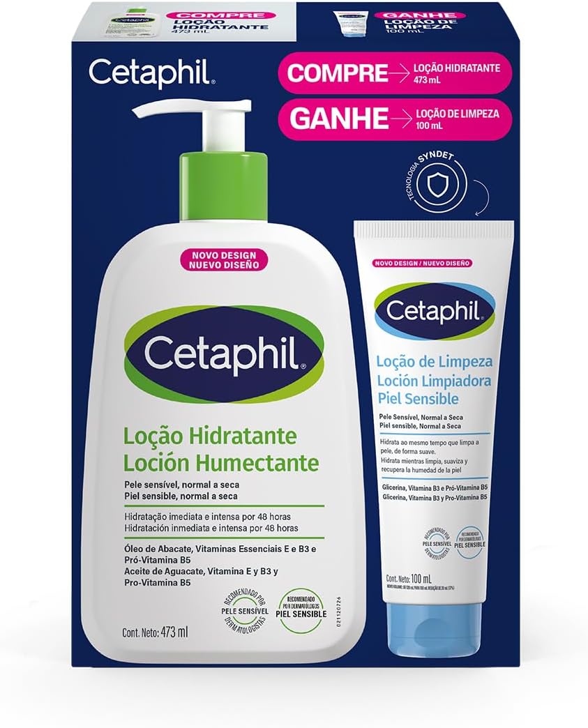 Loções Cetaphil, 473ml e 100ml, Kit com 2 Unidades