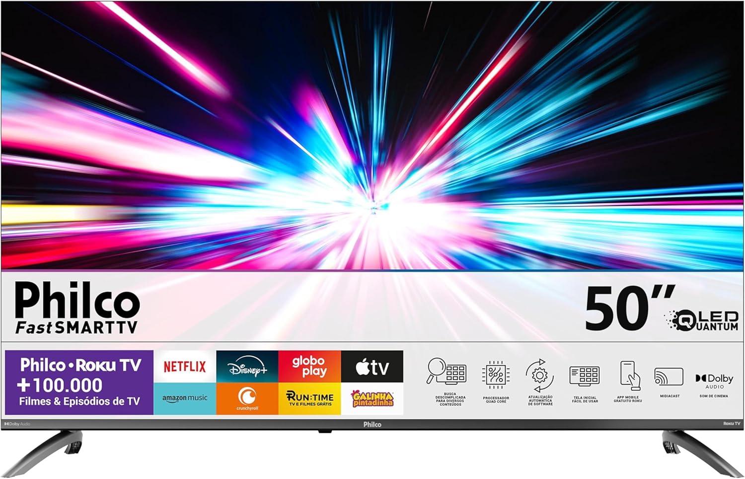 Smart TV 50” Philco 4K LED Dolby Audio