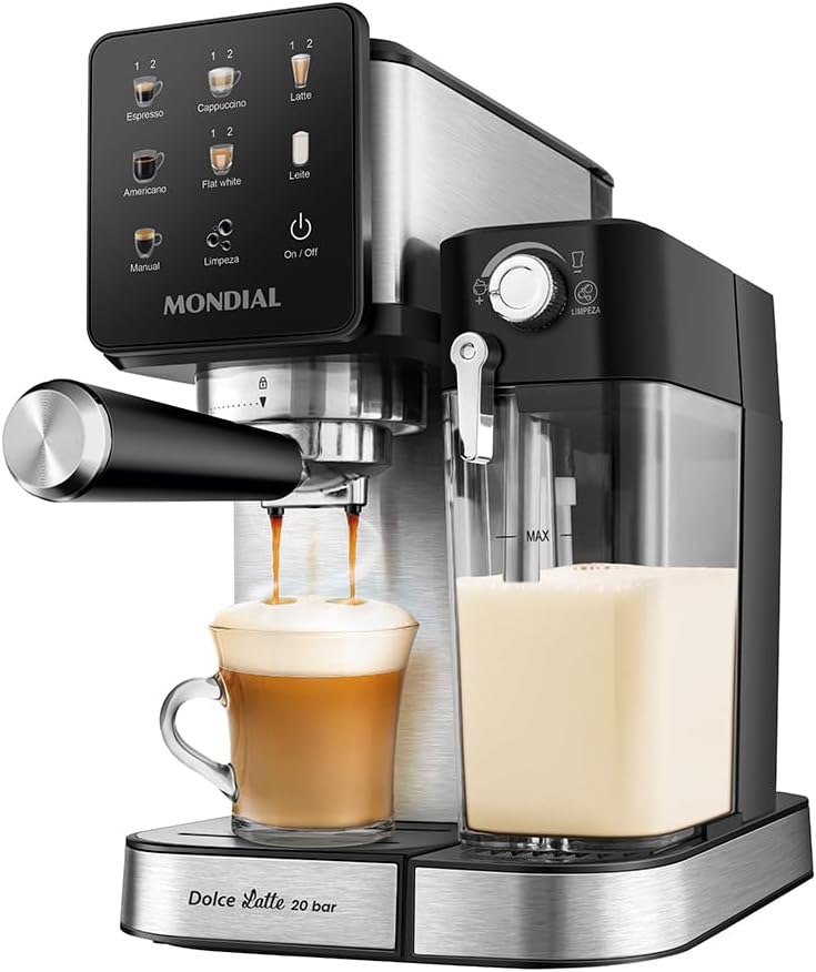 Cafeteira Espresso Automática Dolce Latte 20 bar, Preto/Inox 1250W, 220V