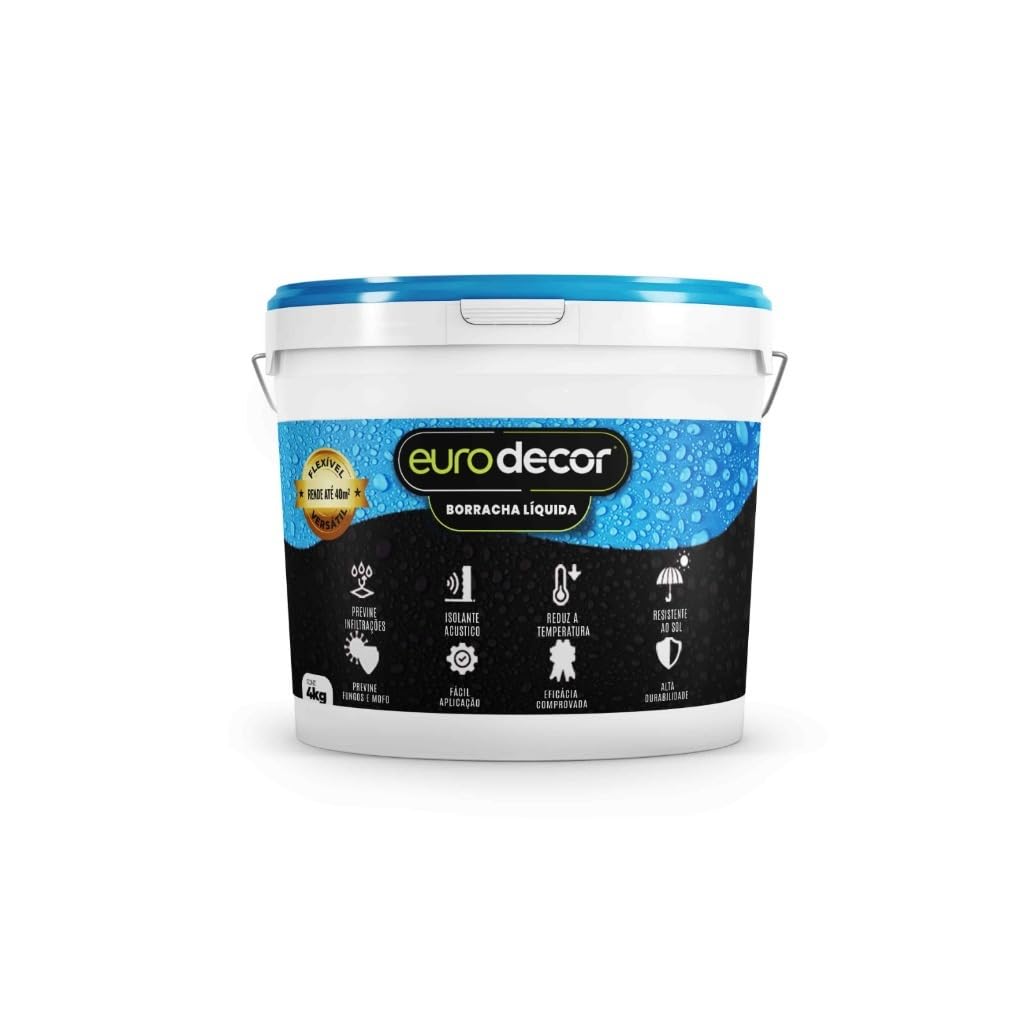 Borracha Líquida Premium 4kg Impermeabilizante Tinta Emborrachada Flexível Euro decor (Tit