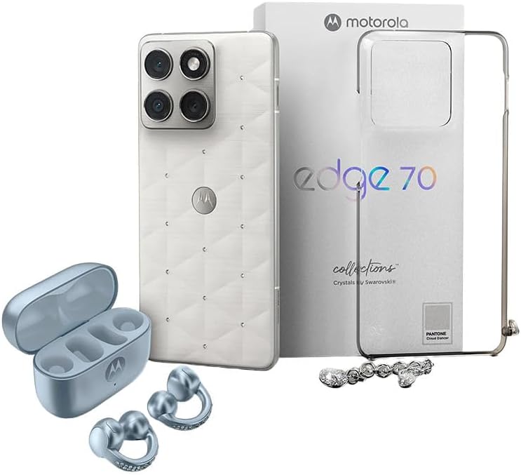 Kit Motorola Edge 70 5G 512GB Crystals by Swarovski + Fone Loop Swarovski Ice Melt+ Capa S
