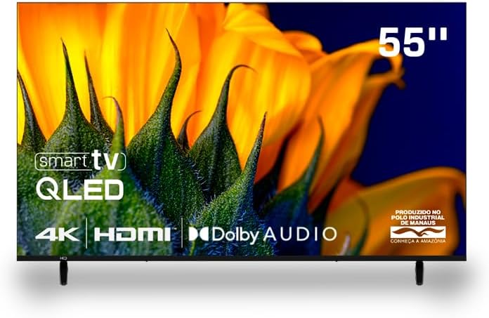 Smart TV HQ QLED 55 Polegadas HQ-QLED55SM 4K Wi-Fi Bluetooth