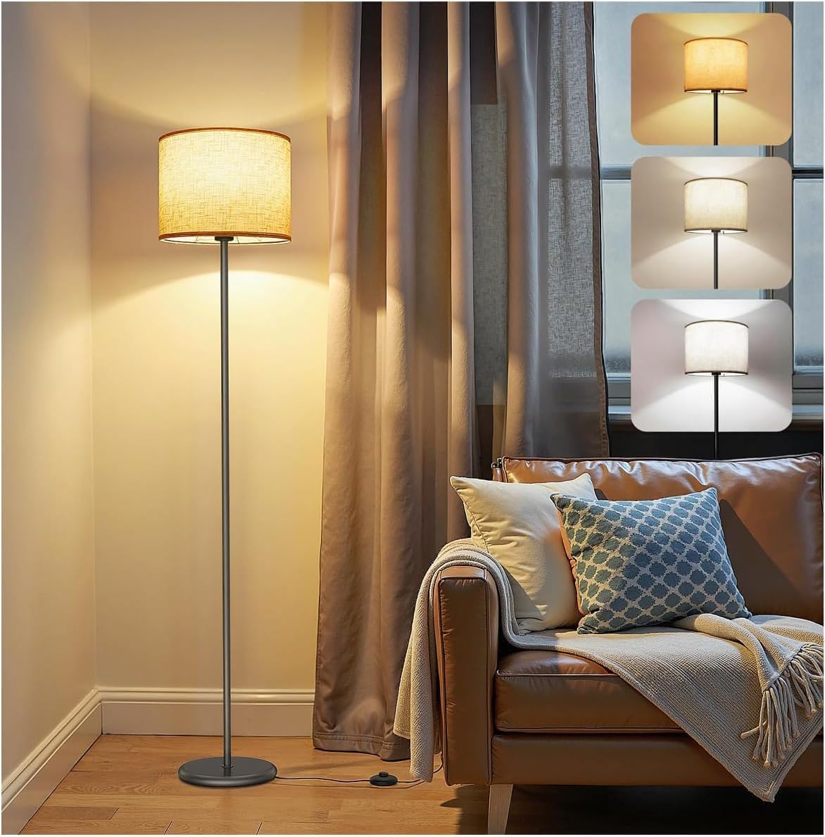 Luminária de Chão - Jayden Abajur de Chao, Moderna Abajur para Quarto, Escritório, Sala de