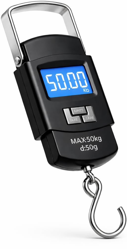 Balança Digital Portátil de Mão 50kg Alta Precisão com Visor LCD Grande e Alça Reforçada