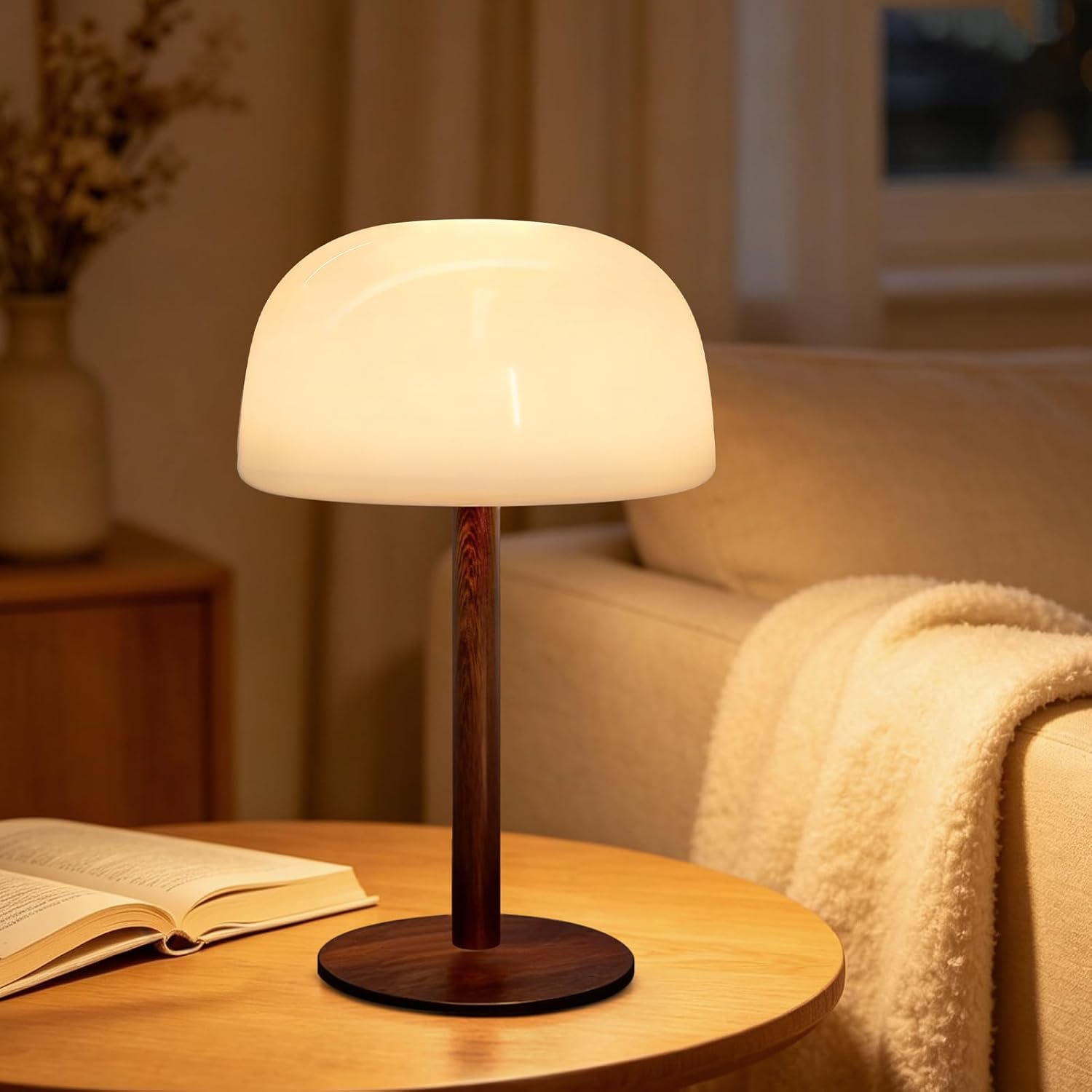Luminária de Mesa Abajur Recarregável 10000mAh,Abajur Cogumelo Sem Fio