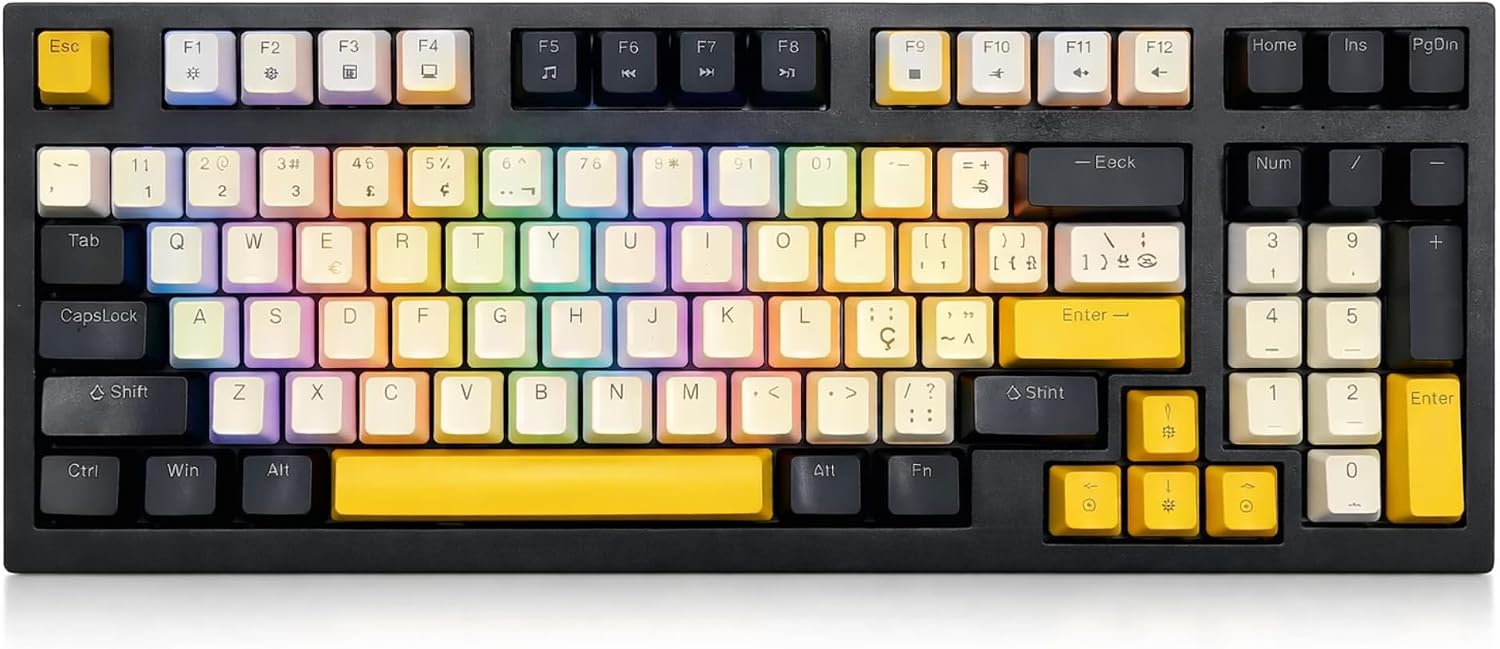 Teclado Gamer Mecânico ABNT2 Layout 85% USB com 13 Modos de Iluminação RGB, Switch Outemu 