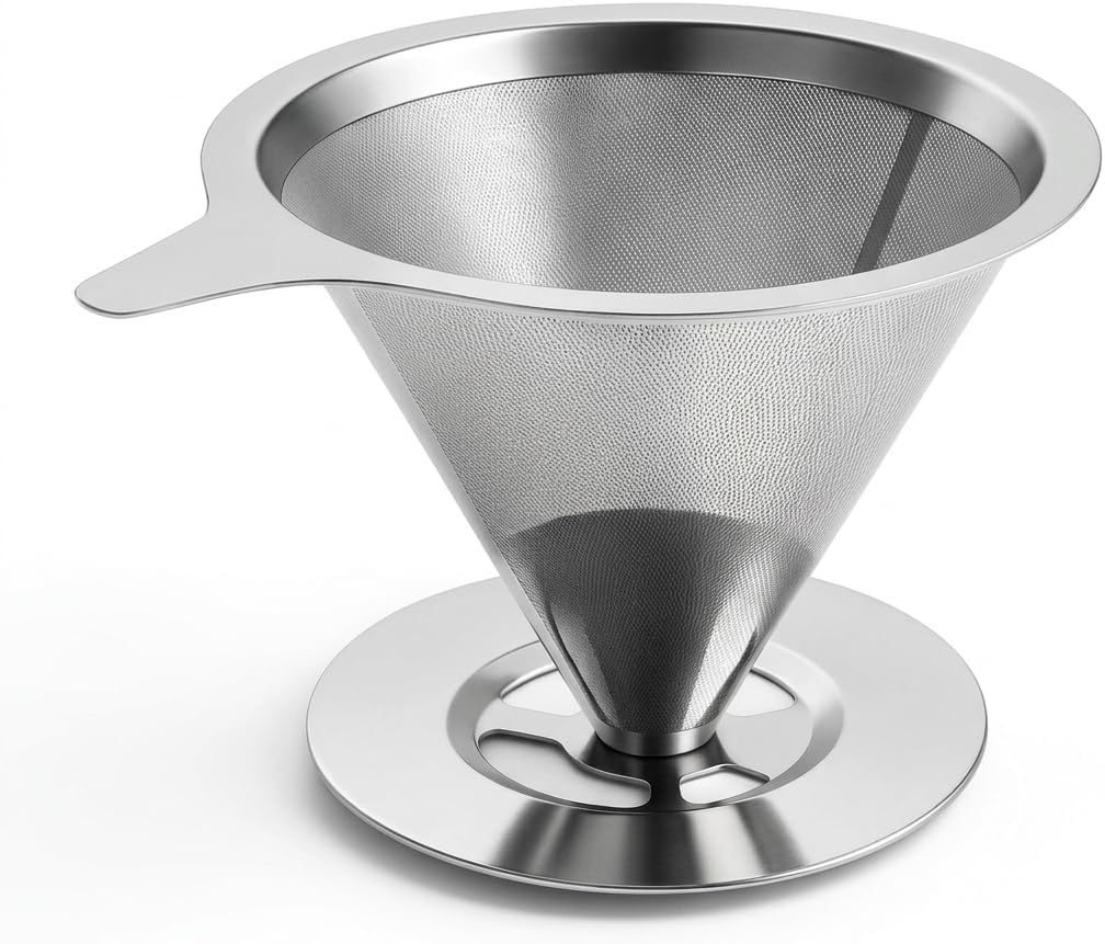 ✅ Coador de café inox 102 com base , Filtro