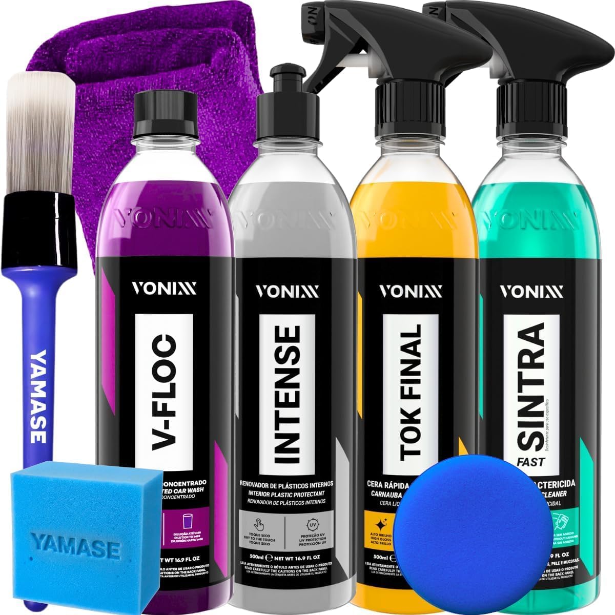 Kit Vonixx: Shampoo V-Floc, Cera Tok Final Revitalizado, Intense 240ML, Vonixx Pretinho Vi