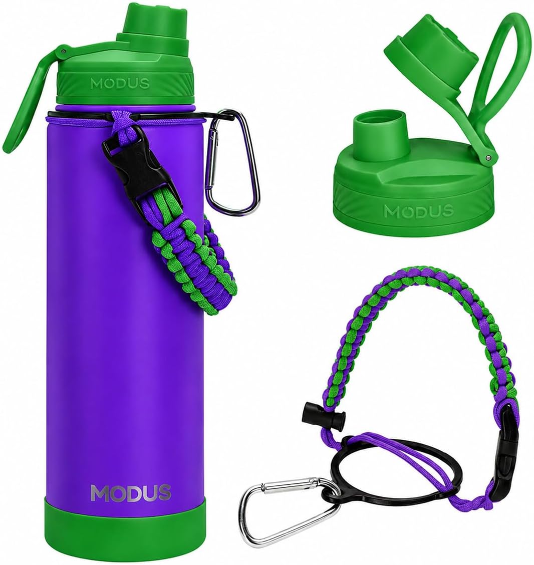 Garrafa Térmica 750ml – 24h Gelada, Alça Paracord, Base Antiderrapante