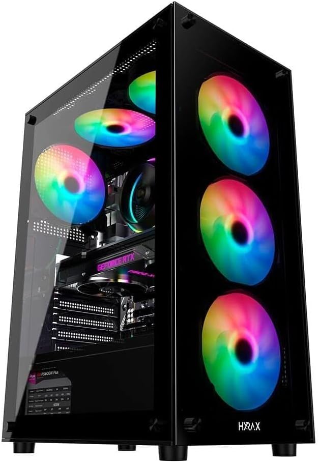 🔥 Gabinete Gamer Hyrax HGB210, Mid Tower, ATX, Lateral e Frontal em Vidro Temperado, Sem 
