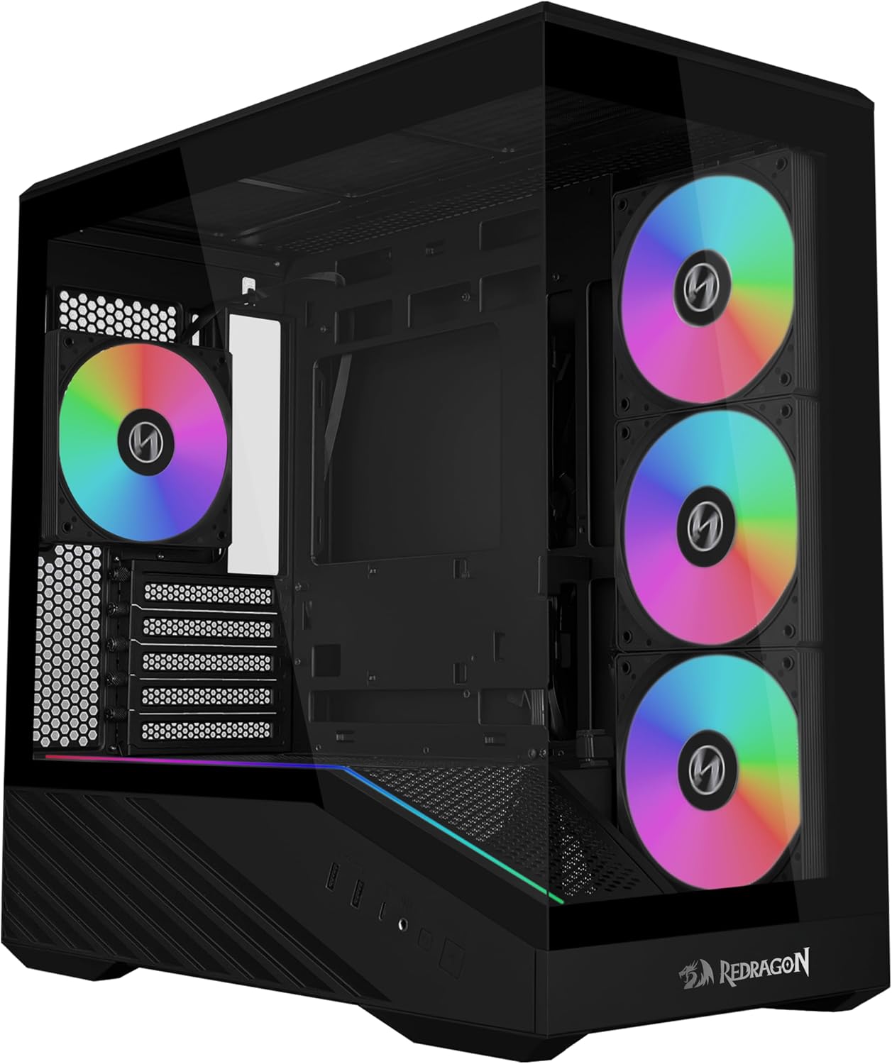 🔥Gabinete Gamer Lian Li Vector V100 Mini Redragon Spec Preto Micro-ATX Com 4 Fans Janela 