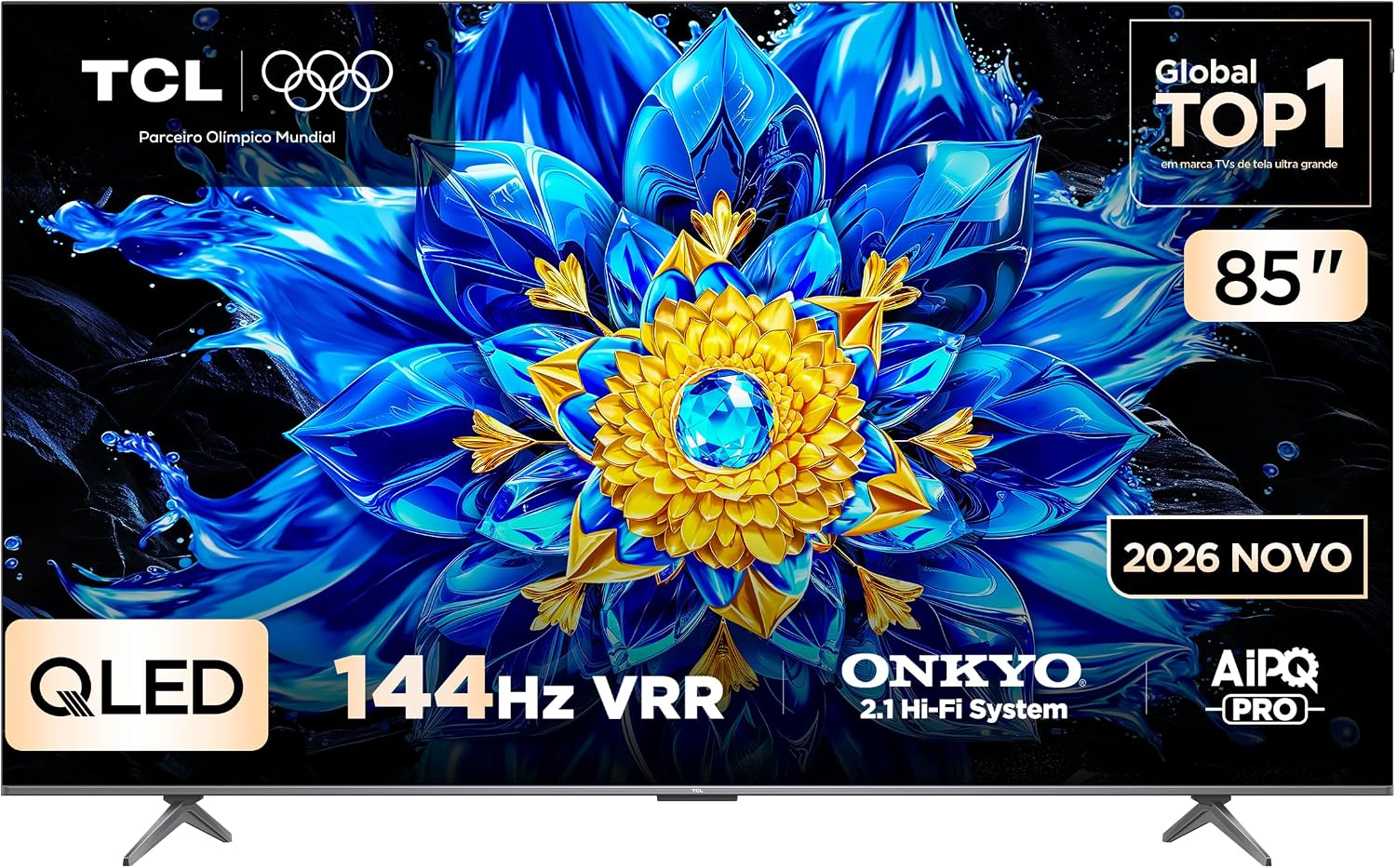 Smart TV TCL 85 Polegadas QLED 4K P8L WiFi Bluetooth Google TV HDR10+ 144 Hz VRR 85P8L