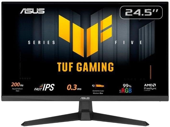 Monitor Gamer ASUS TUF 25", Full HD, 200Hz, 0.3ms, IPS, FreeSync Premium, Som Integrado, P