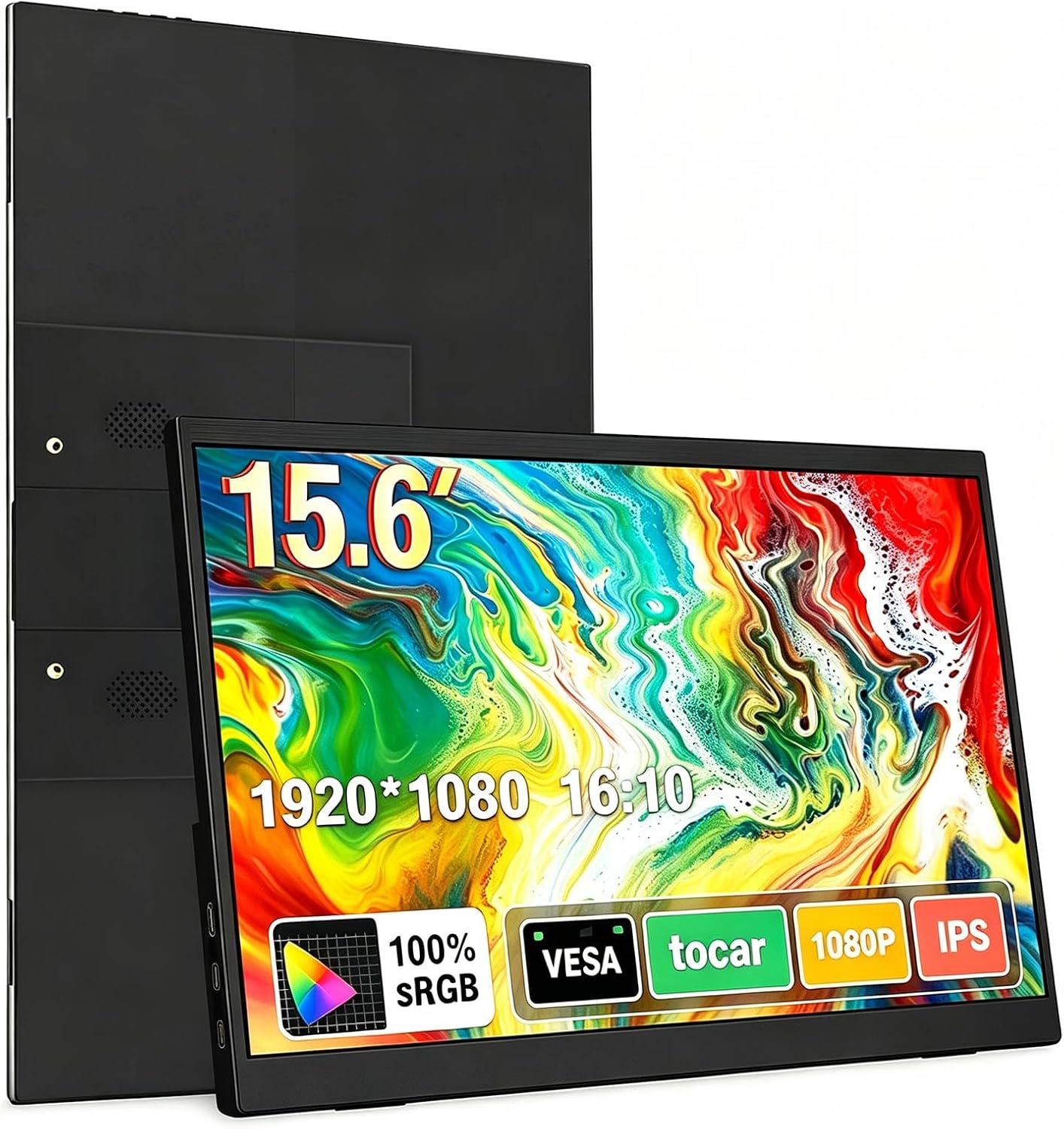 Monitor portátil de 15,6 polegadas, conectividade USB-C e HDMI, resolução Full HD 1080p
