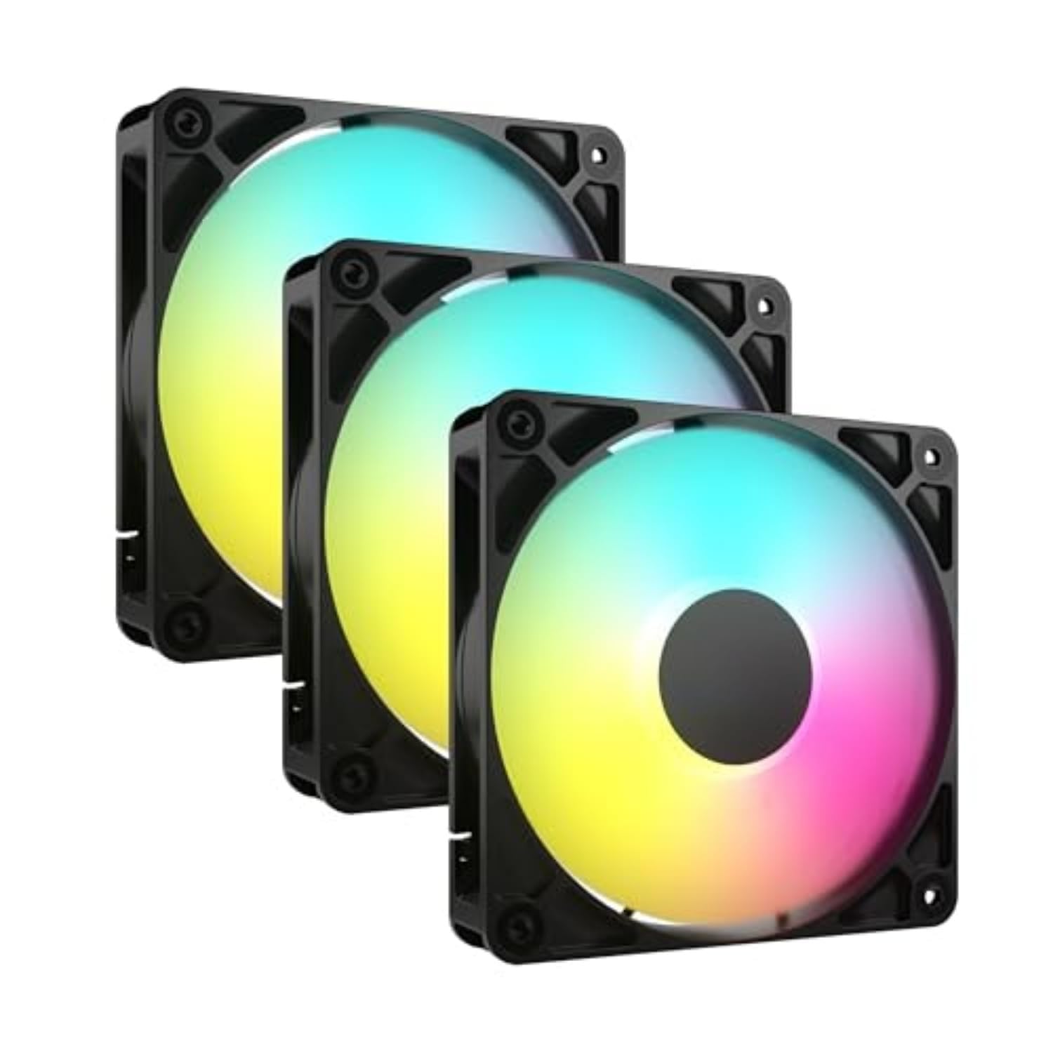 🔥Ventoinhas RS120 ARGB PWM de 120 mm – Conexão em cadeia em série – Baixo ruído – Rolamen