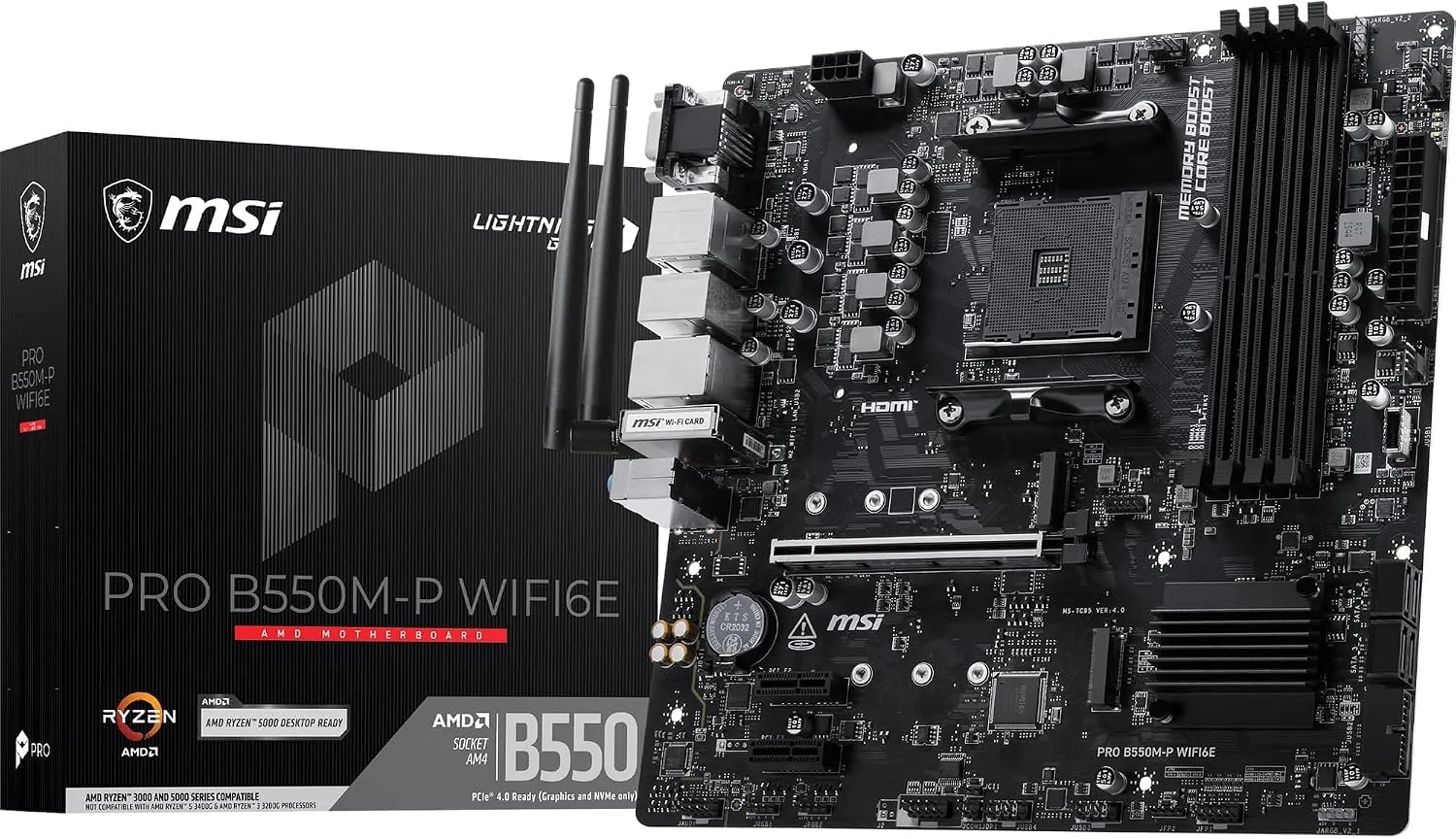 MSI Placa-mãe PRO B550M-P WIFI6E ProSeries (AMD Ryzen 5000 Series, AM4, DDR4, PCIe 4.0, SA