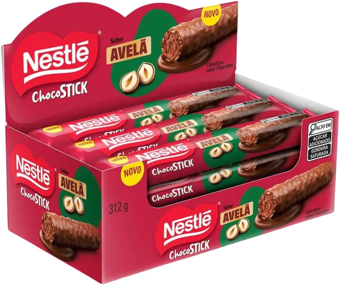 Chocostick Nestlé Avelã 26g - 12 unidades
