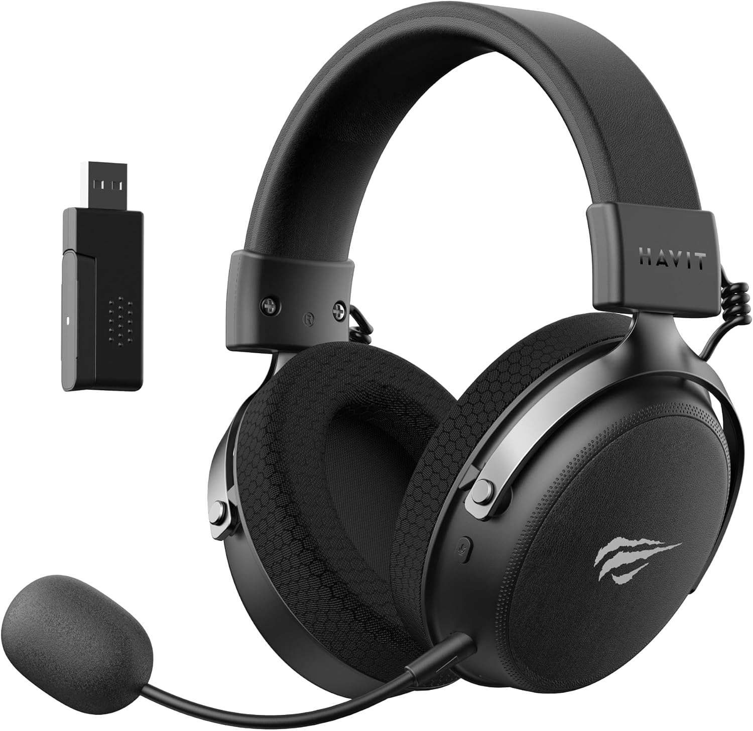 🔥Fone de Ouvido Headset Havit H2015 Pro Black, 5 Modos de Conexão, 2.4GHz, Bluetooth, Cab
