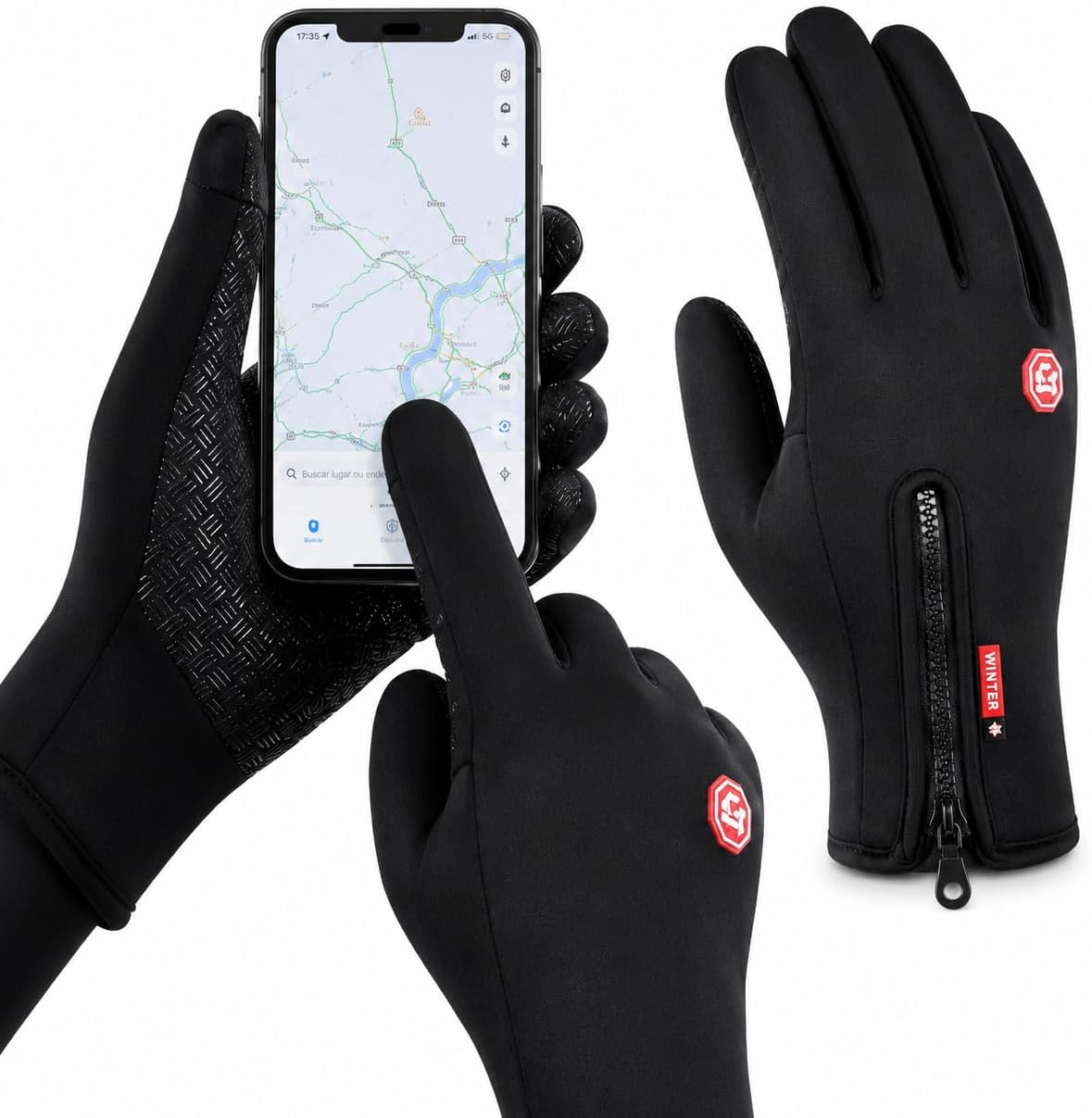 Par Luva Motoqueiro Térmica E Impermeável Com Touch Screen