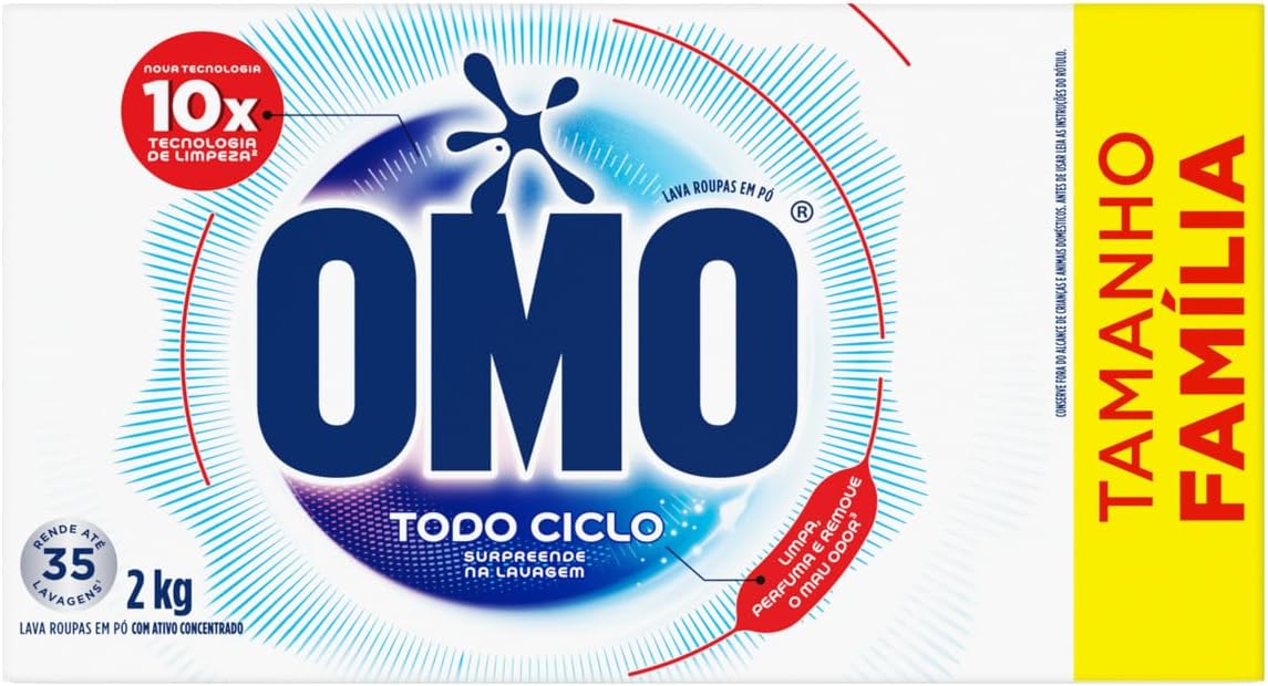 Lava-Roupas em Pó Omo Todo Ciclo Caixa 2kg