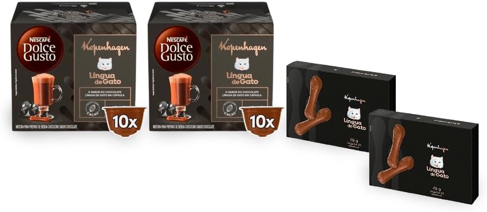 Kit Kopenhagen Dolce Gusto, 2 NDG Língua de Gato e 2 Barras, 85g