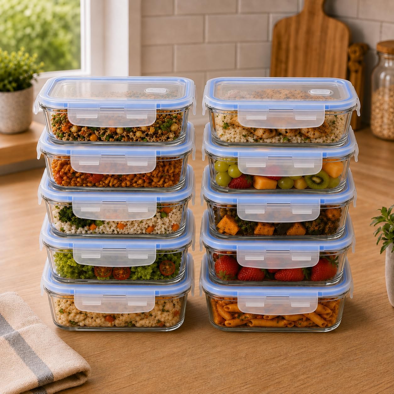 Kit 10 Potes Herméticos de Vidro 640ml