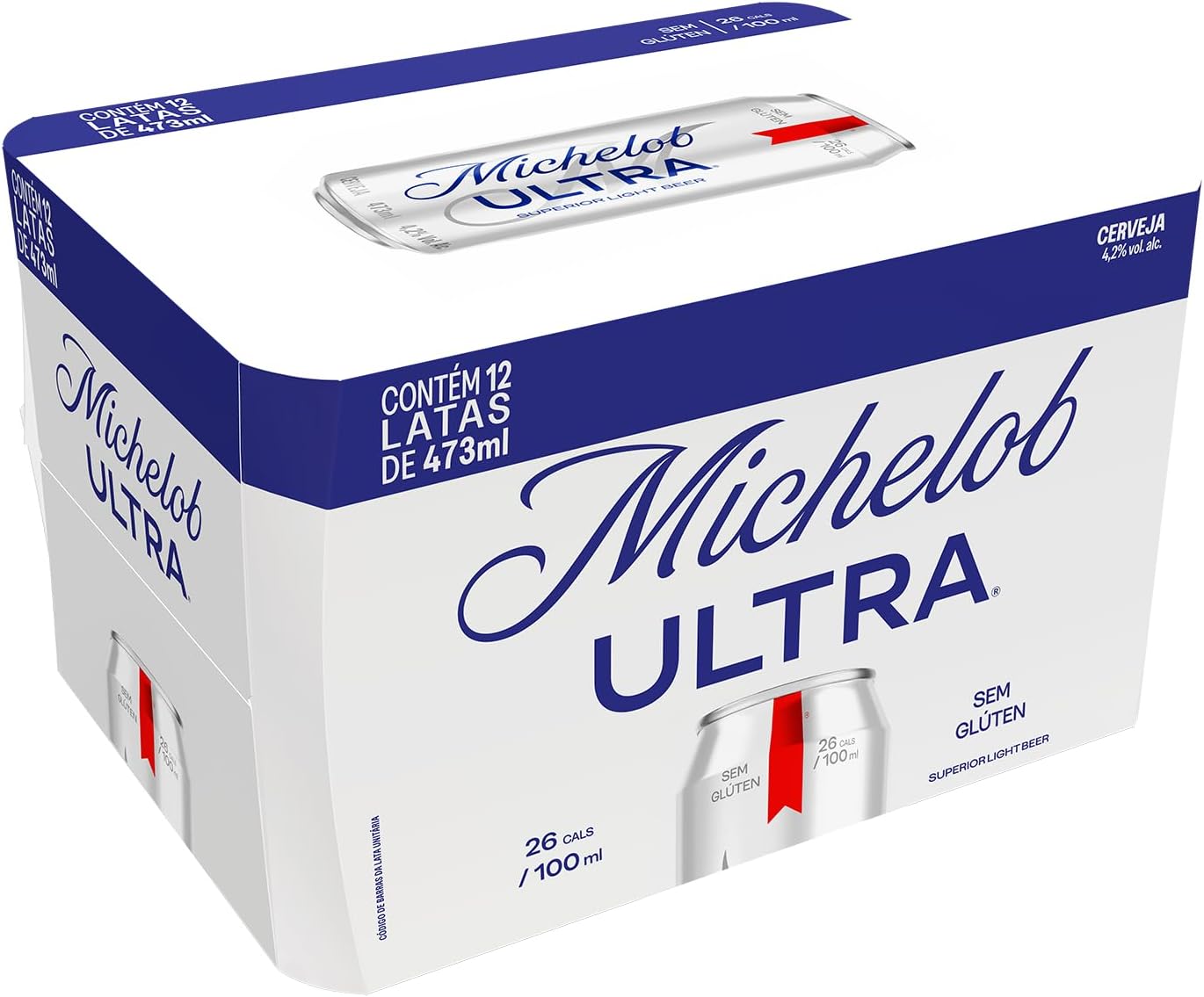 Cerveja Michelob Ultra, Lata 473ml, Pack com 12 unidades