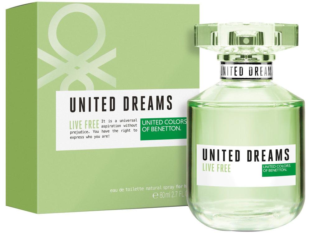 Perfume Benetton United Dreams Life Free Eau de Toilette 80ml Feminino
