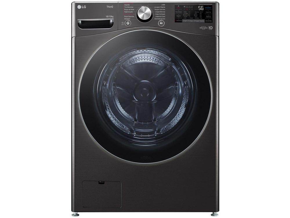 Lava e Seca LG Smart 18kg Black Inox com Inteligência Artificial AIDD 127V - WD18BV2S6B