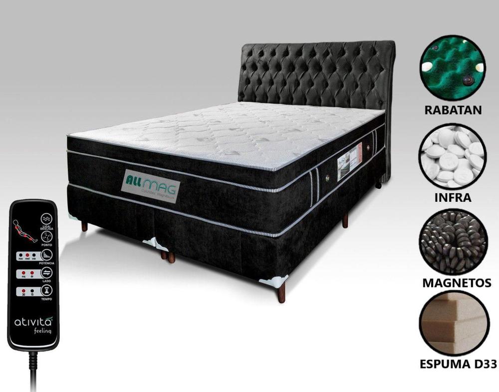 Cama Box Queen Allmag Completa Massageador