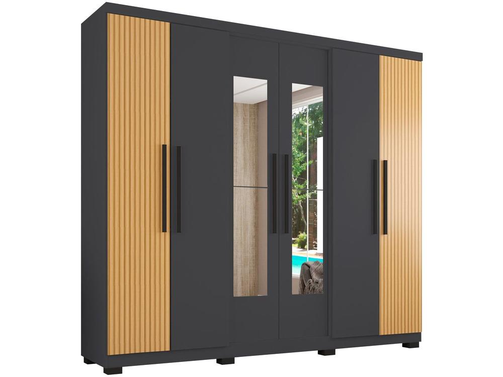 ✅ Guarda-roupa Casal Araplac Braga com Espelho
