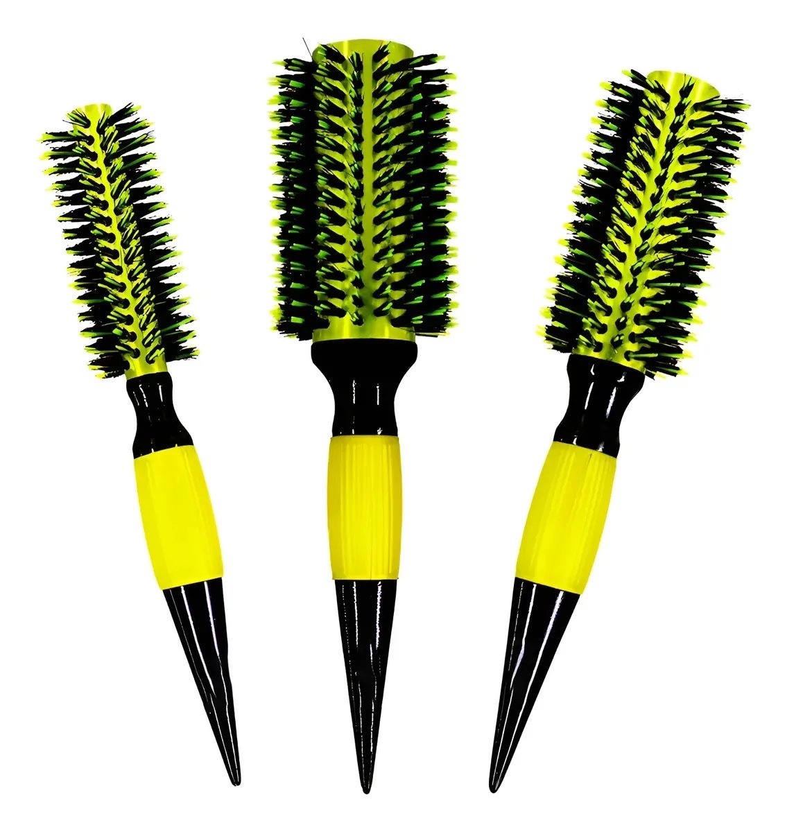 3 Escovas Kit Cabelo Com Cerdas De Javali Profissionais