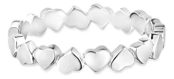 Anel Life Love Corações Em Prata 925 24