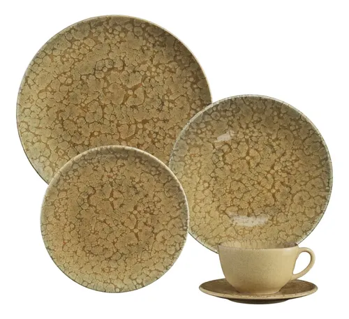 Aparelho De Jantar 30 Peças Marrom Oxford