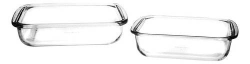 Assadeiras Quadradas Marinex 2 Peças Vidro Com Alça