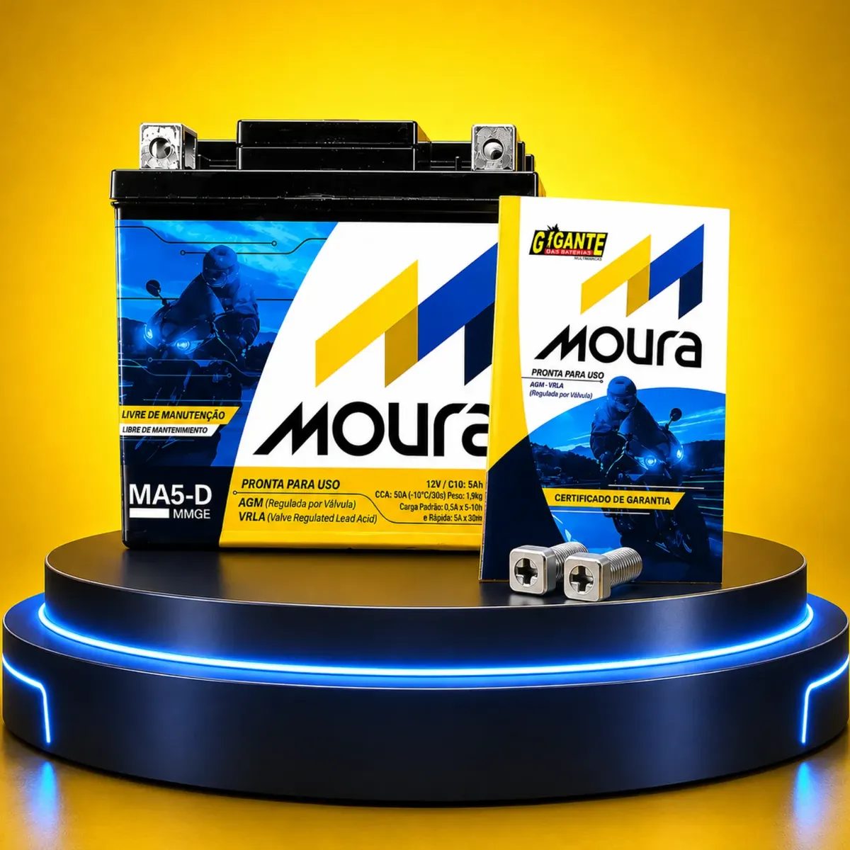 Bateria Moto Cg Titan Fan Biz Bros 125 150 160 5ah 12v Moura