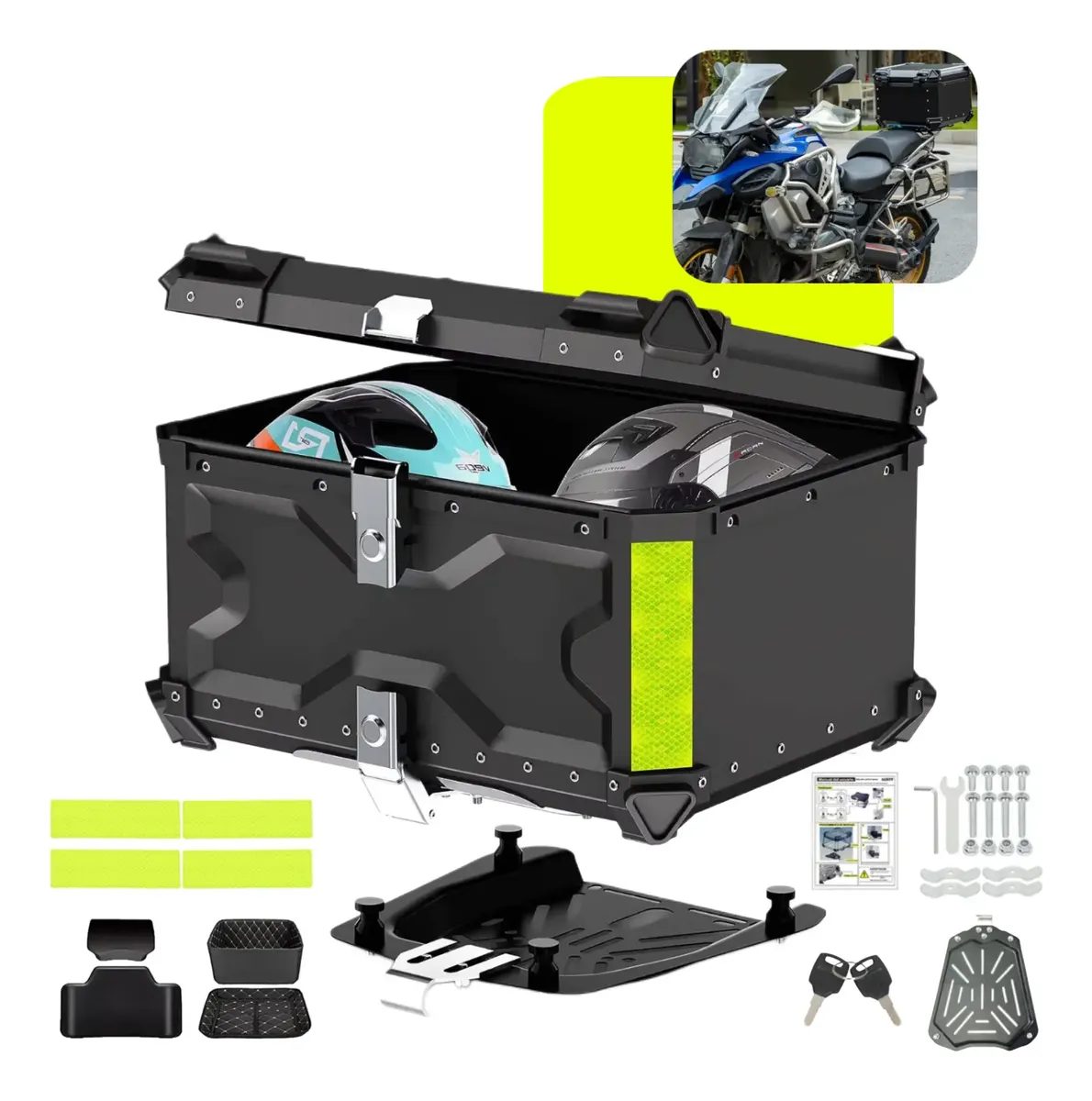 Baú Moto Alumínio 65L Universal