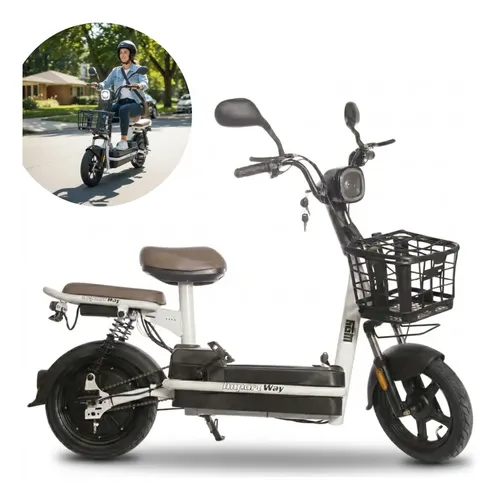 Bike Elétrica Scooter 48v 350w Bateria Removível Branca Top