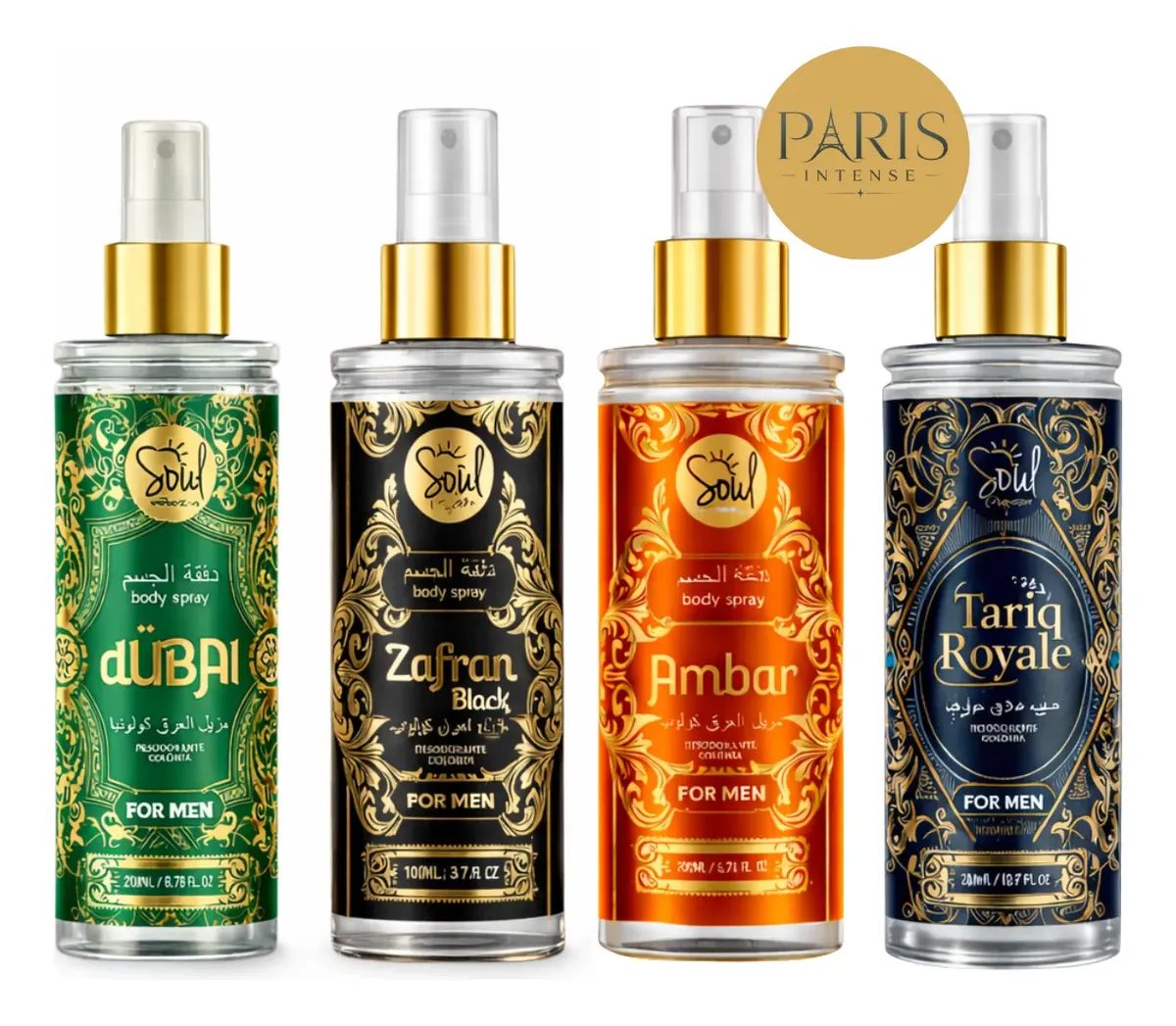 Body Splash Arabe Kit C/4un 200ml Perfume Masculino De Luxo