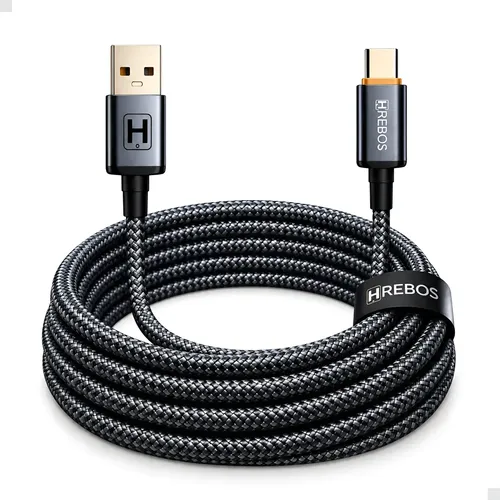 Cabo Usb Tipo C 3 Metros 60w Carregador Celular Reforçado Prateado