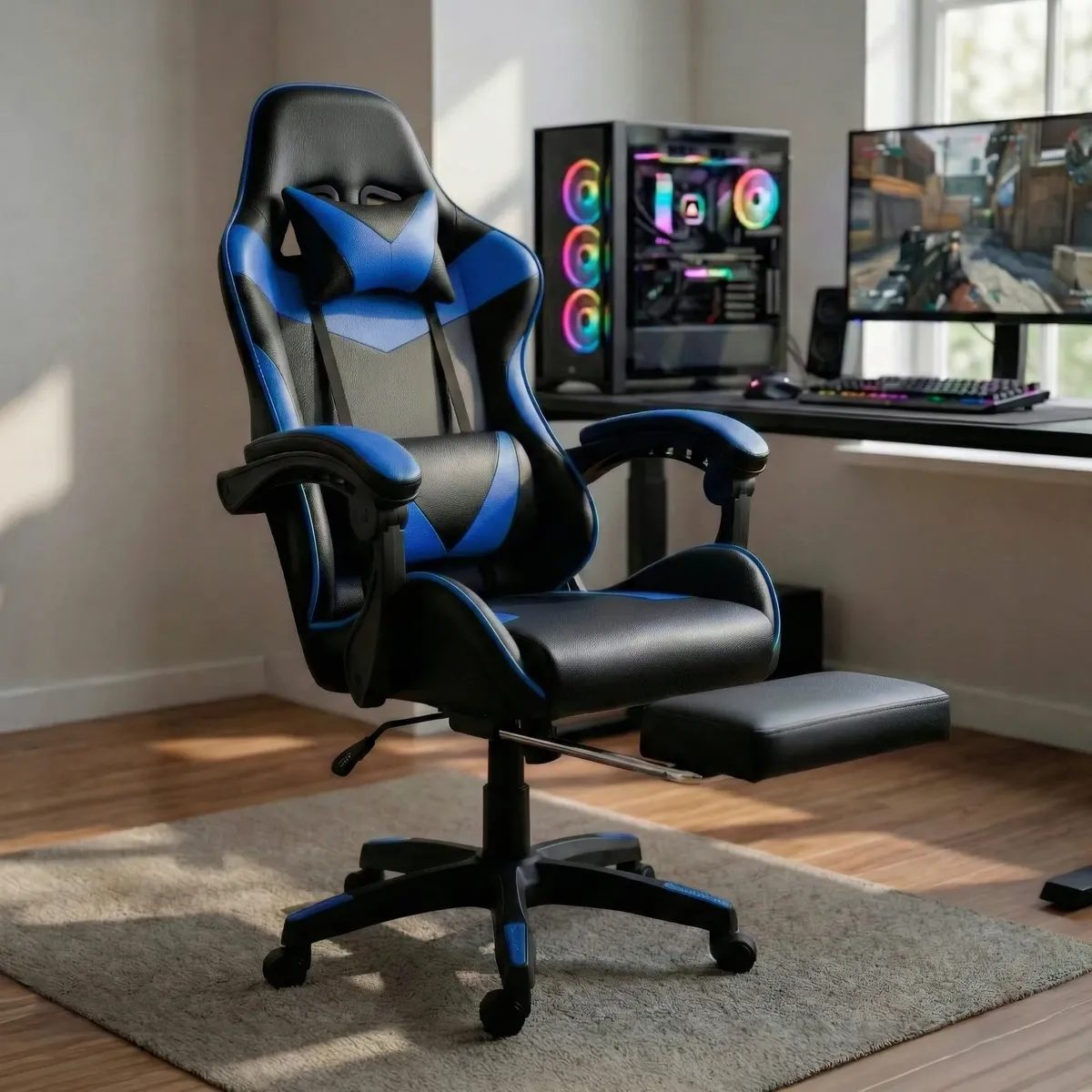 Cadeira Gamer Profissional Escritório Com Apoio Para Pés