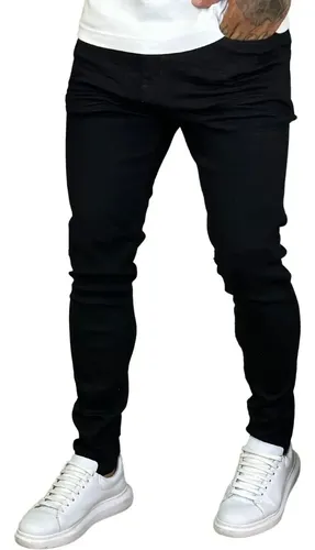 ✅ Calça Skinny Jeans Preta Masculina