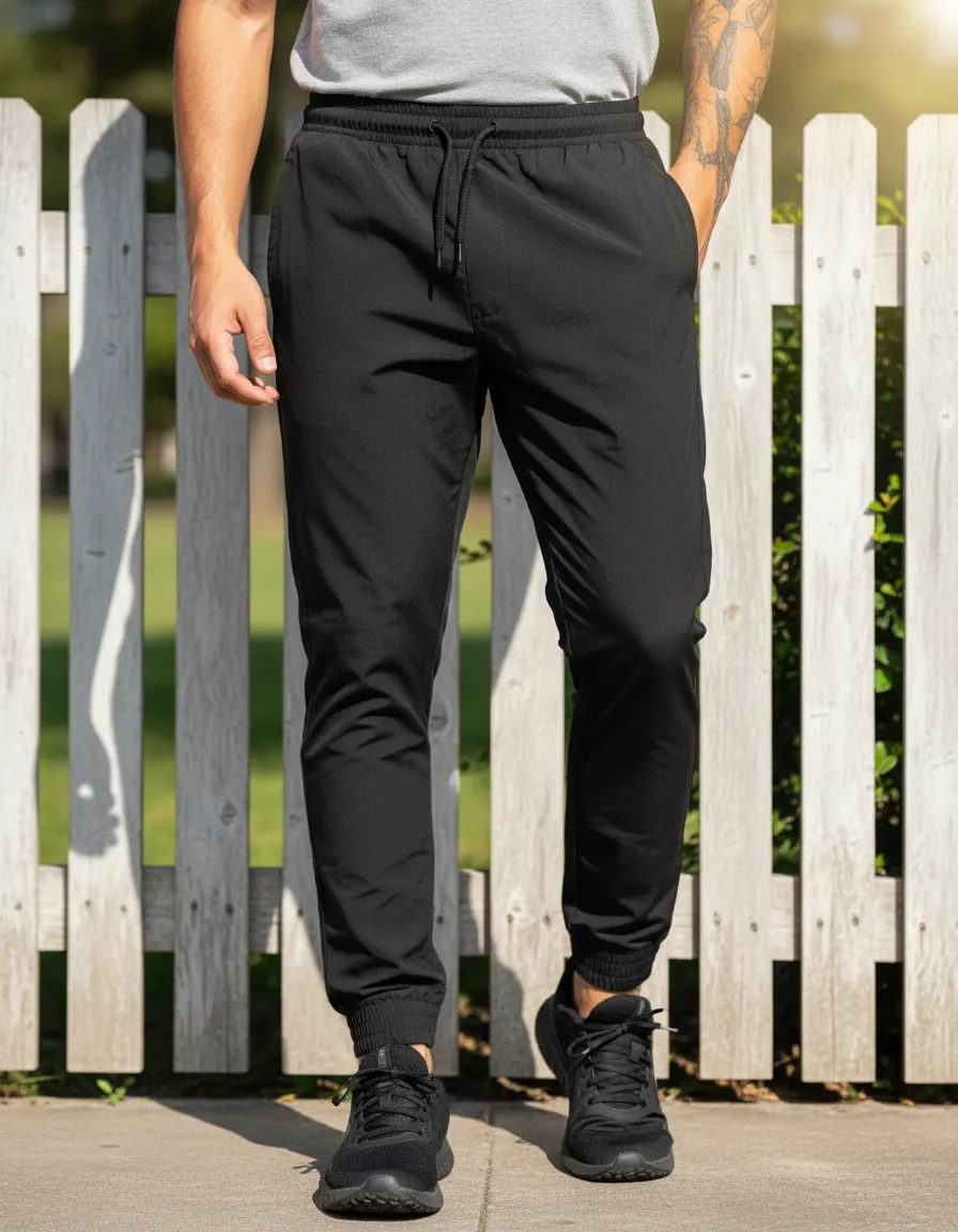 Calça Tactel Jogger Premium Fitness Academia 2 Bolsos
