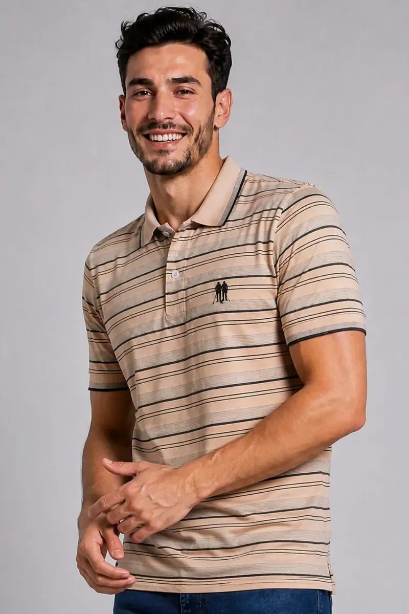 Camisa Polo Masculina Polo Wear Piquet Listrada (4 cores)